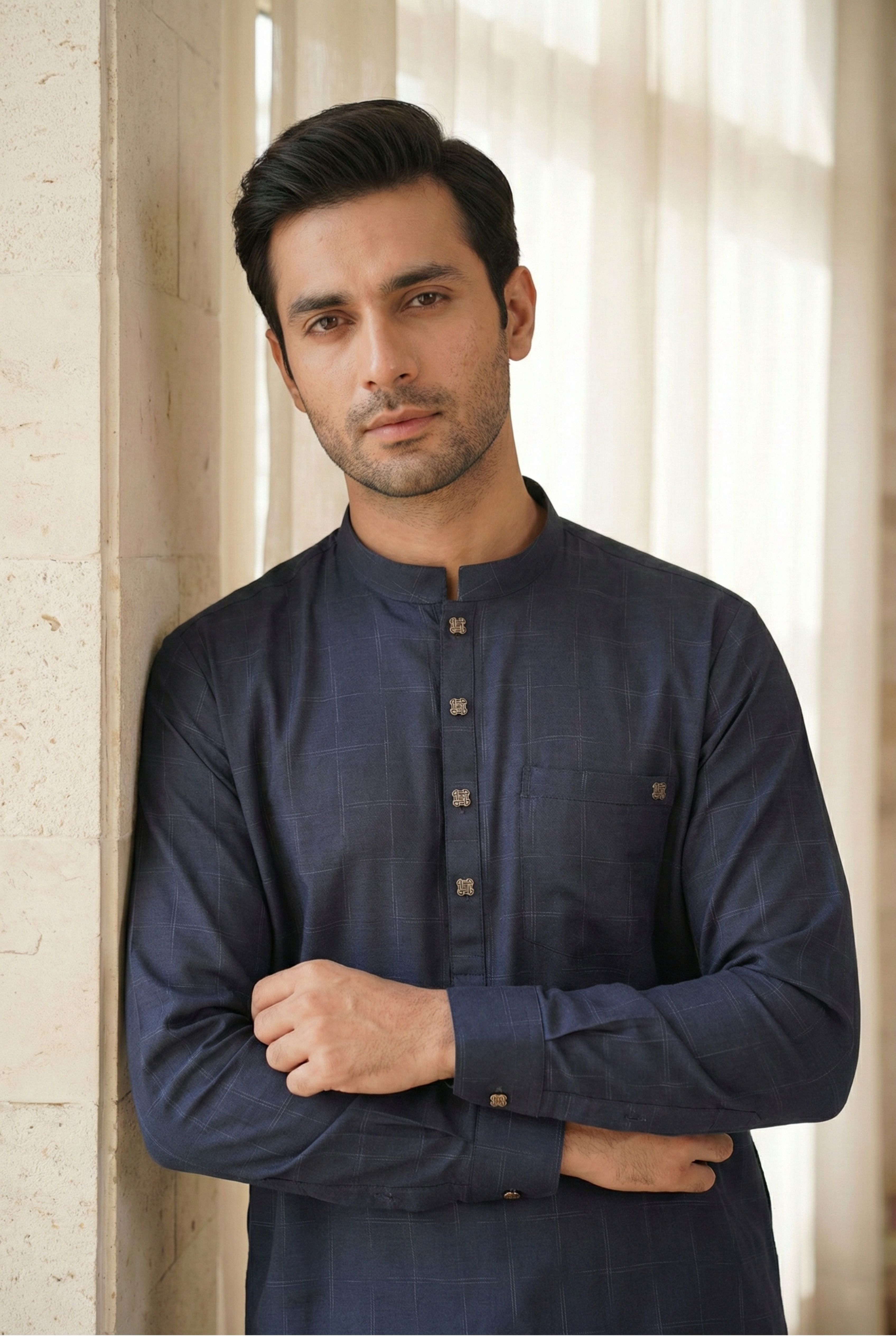 Navy Blue Kurta Pyjama IG15
