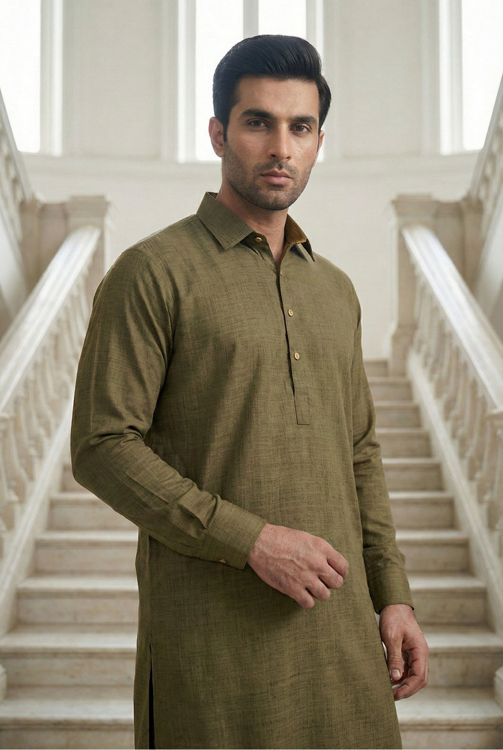Biscuit Brown Pathani Shalwar NN02