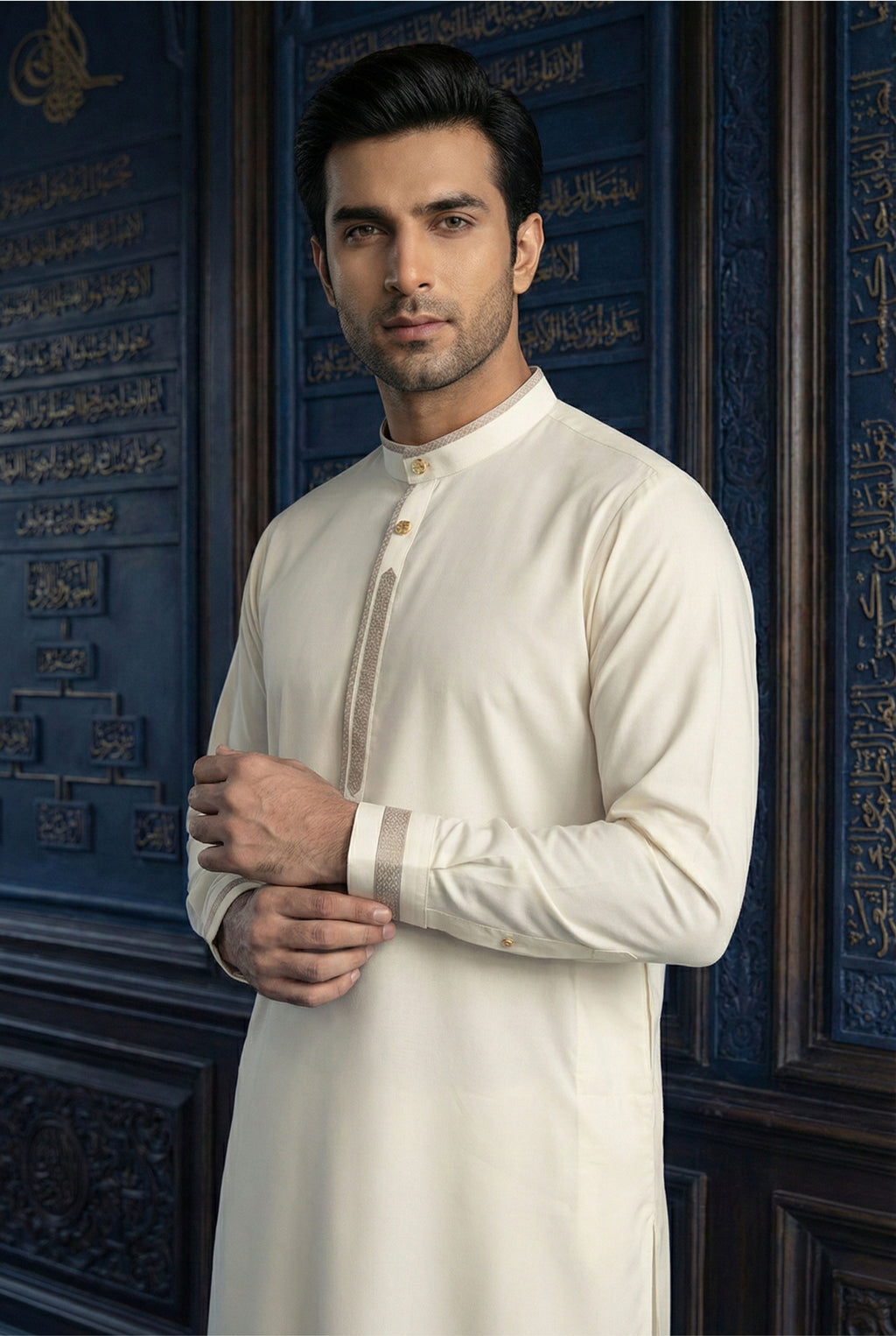 Light Cream Kurta Pyjama IG07