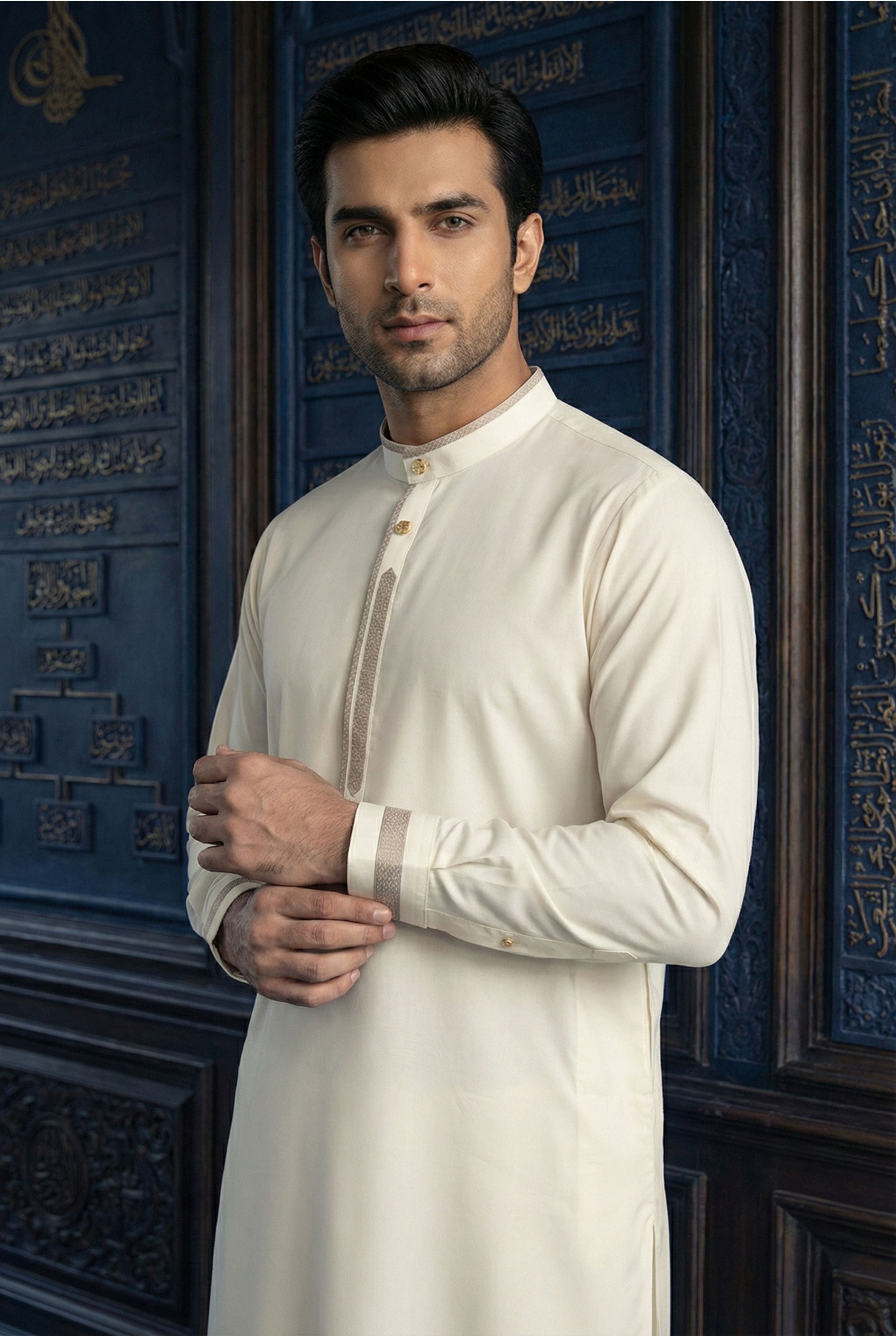 Light Cream Kurta Pyjama IG07