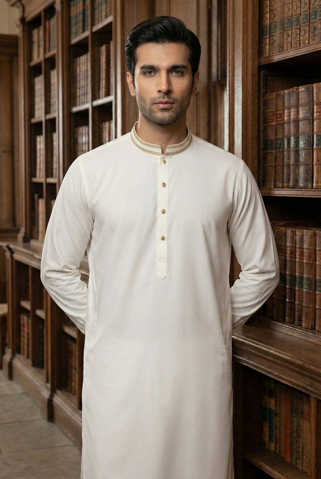 Light Cream Kurta Pyjama IG12