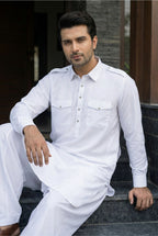 White Pathani Shalwar IG09