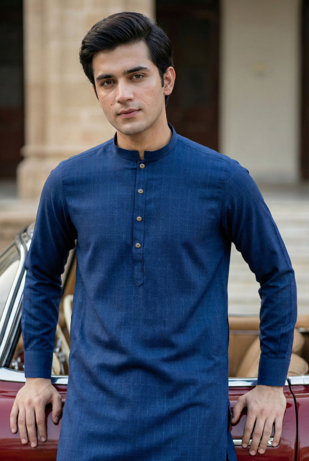 Navy Blue Kurta Pyjama IG03
