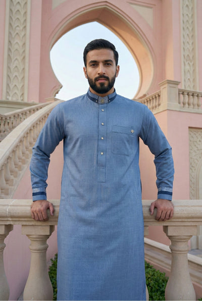Platinum Denim Blue Thobe SC09