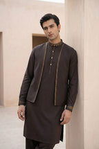 Royal Brown Kurta Pyjama with Jacket LL07