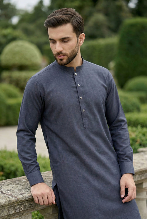 Charcoal Grey Kurta Pyjama IG04
