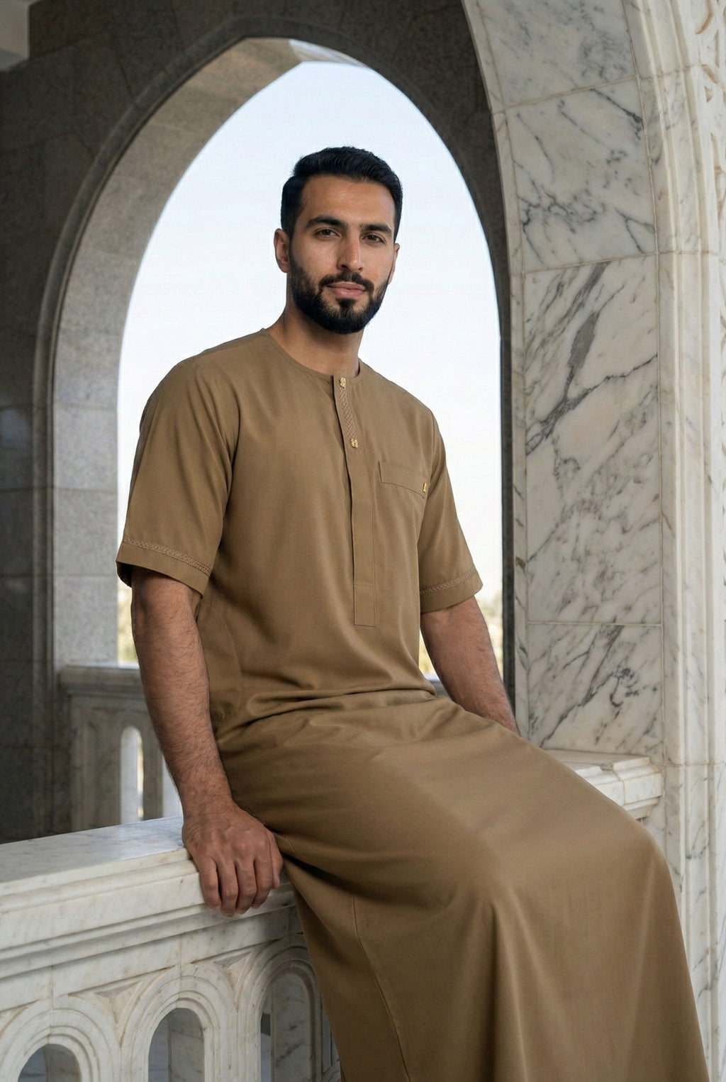 Half Sleeves Light Brown Thobe NC06
