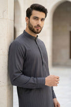 Charcoal Grey  Kurta Pyjama NN05
