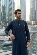 Platinum Navy Blue Thobe SC06