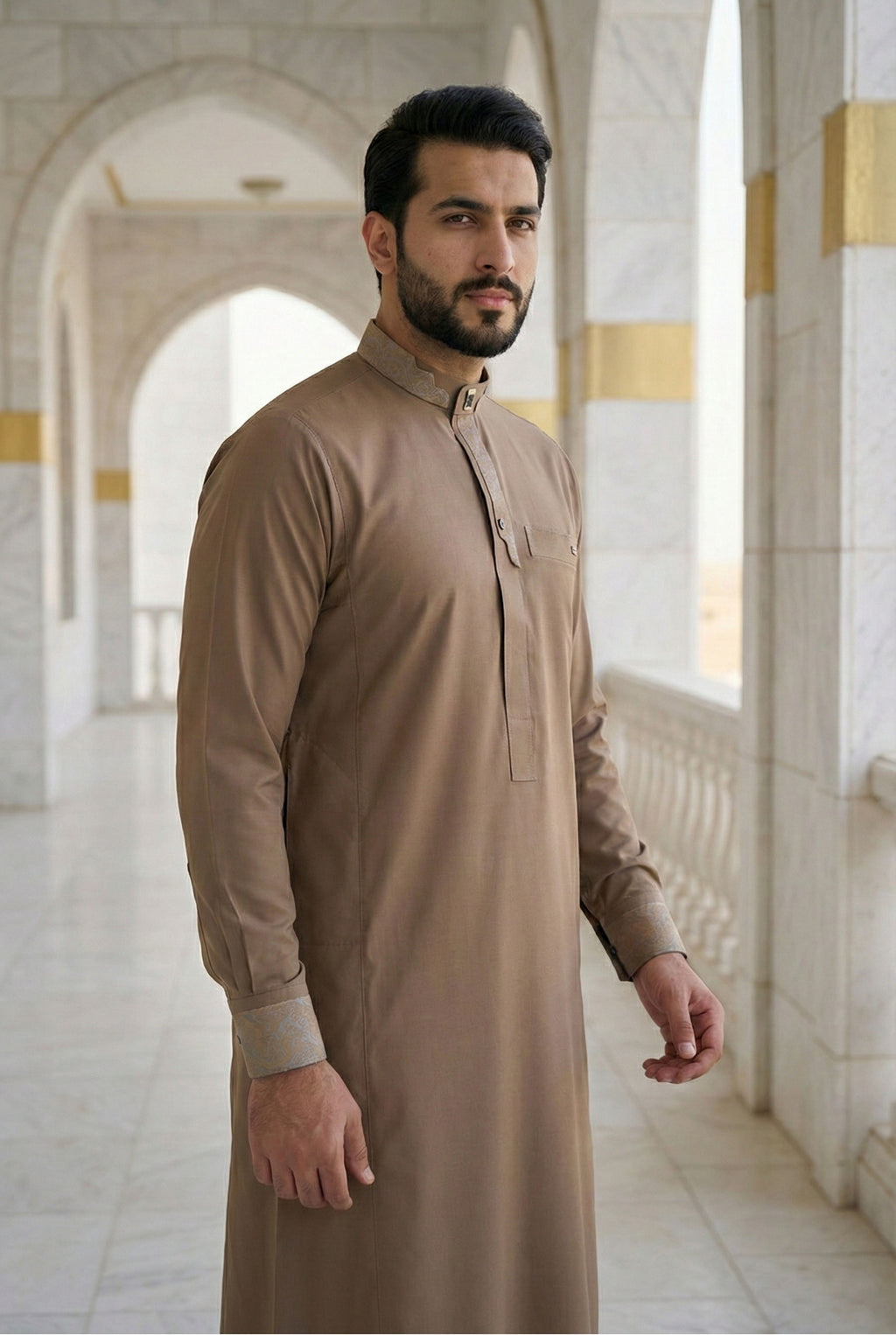 Signature Light Brown Thobe AC03