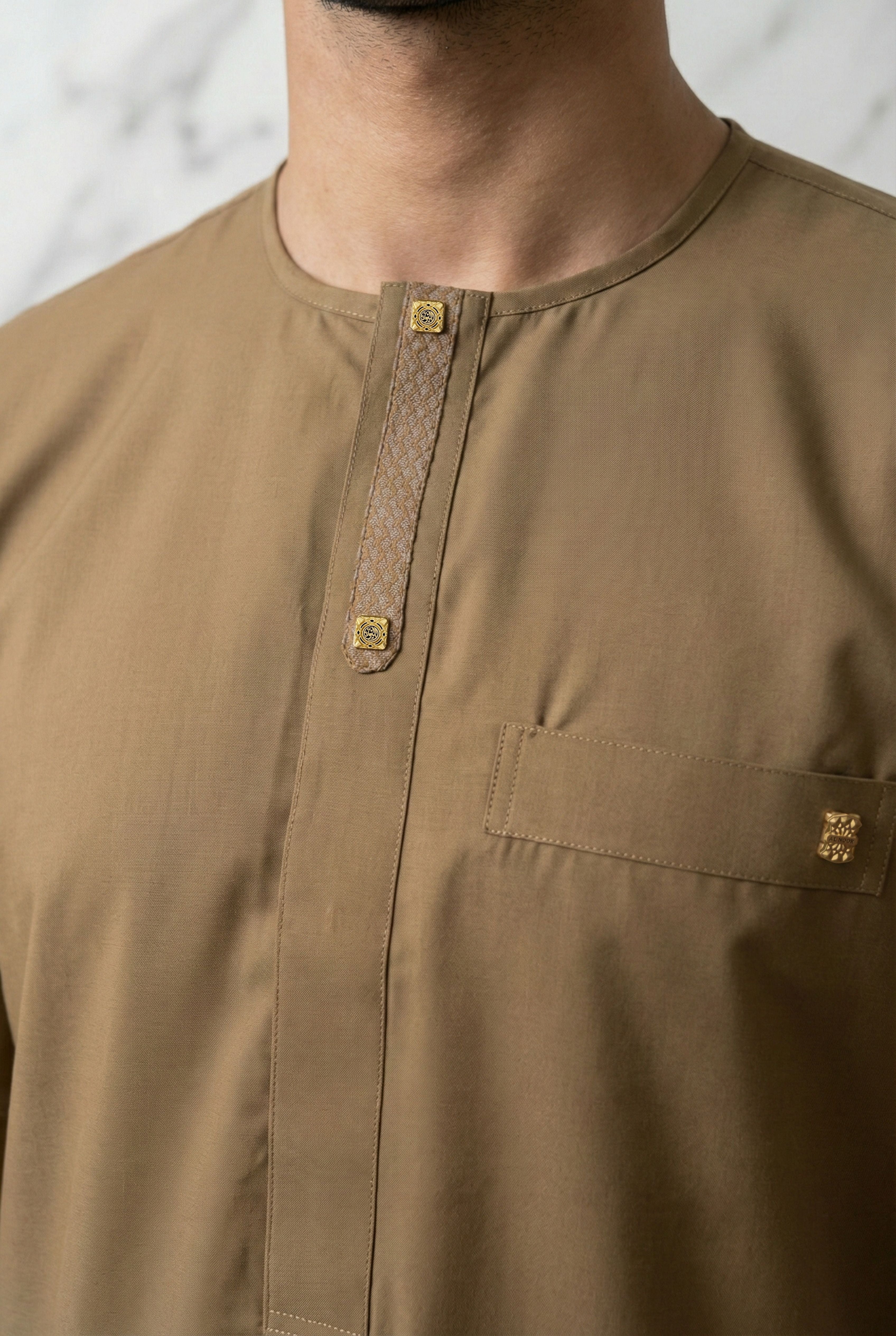 Half Sleeves Light Brown Thobe NC06