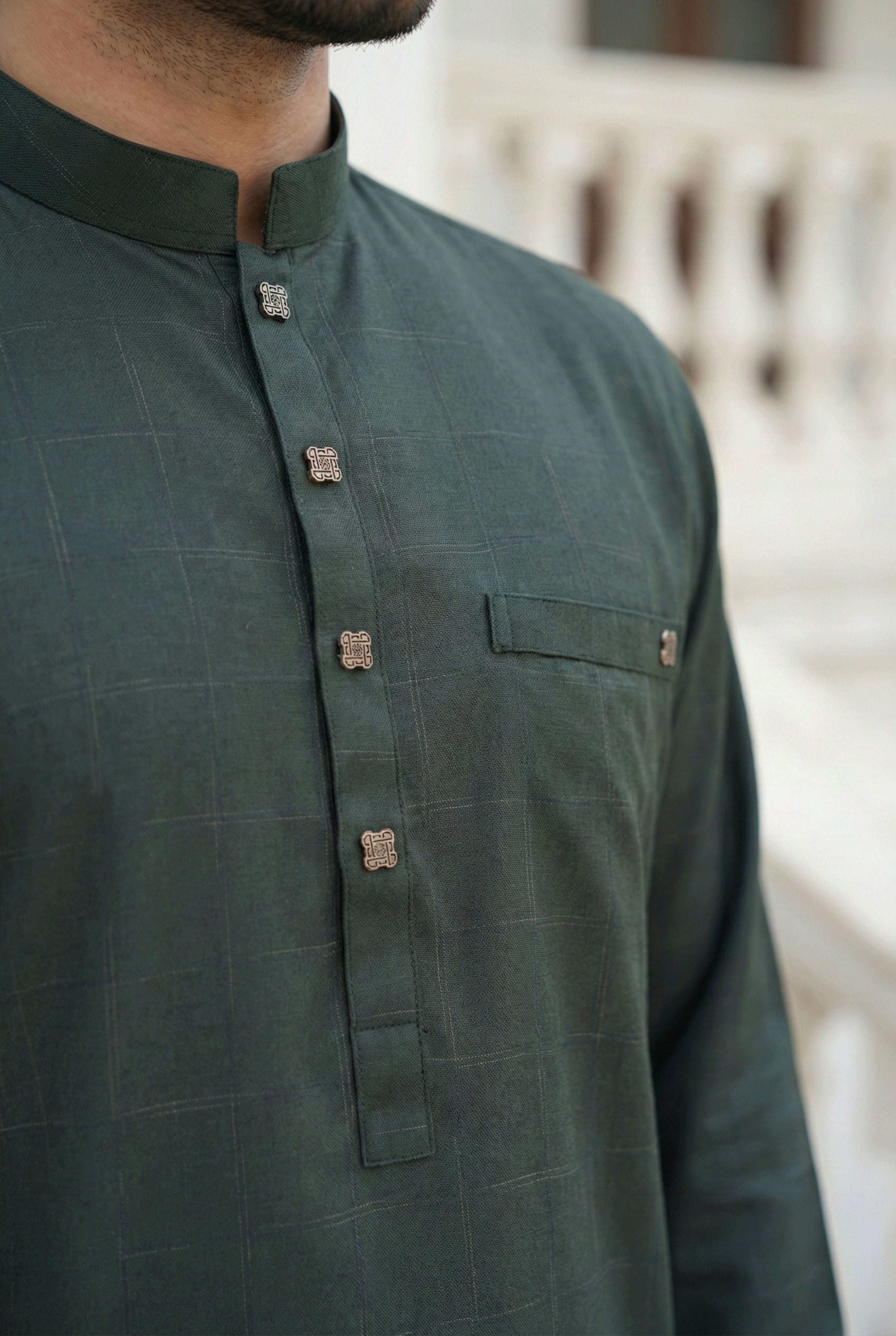 Dark Green Kurta Pyjama IG14