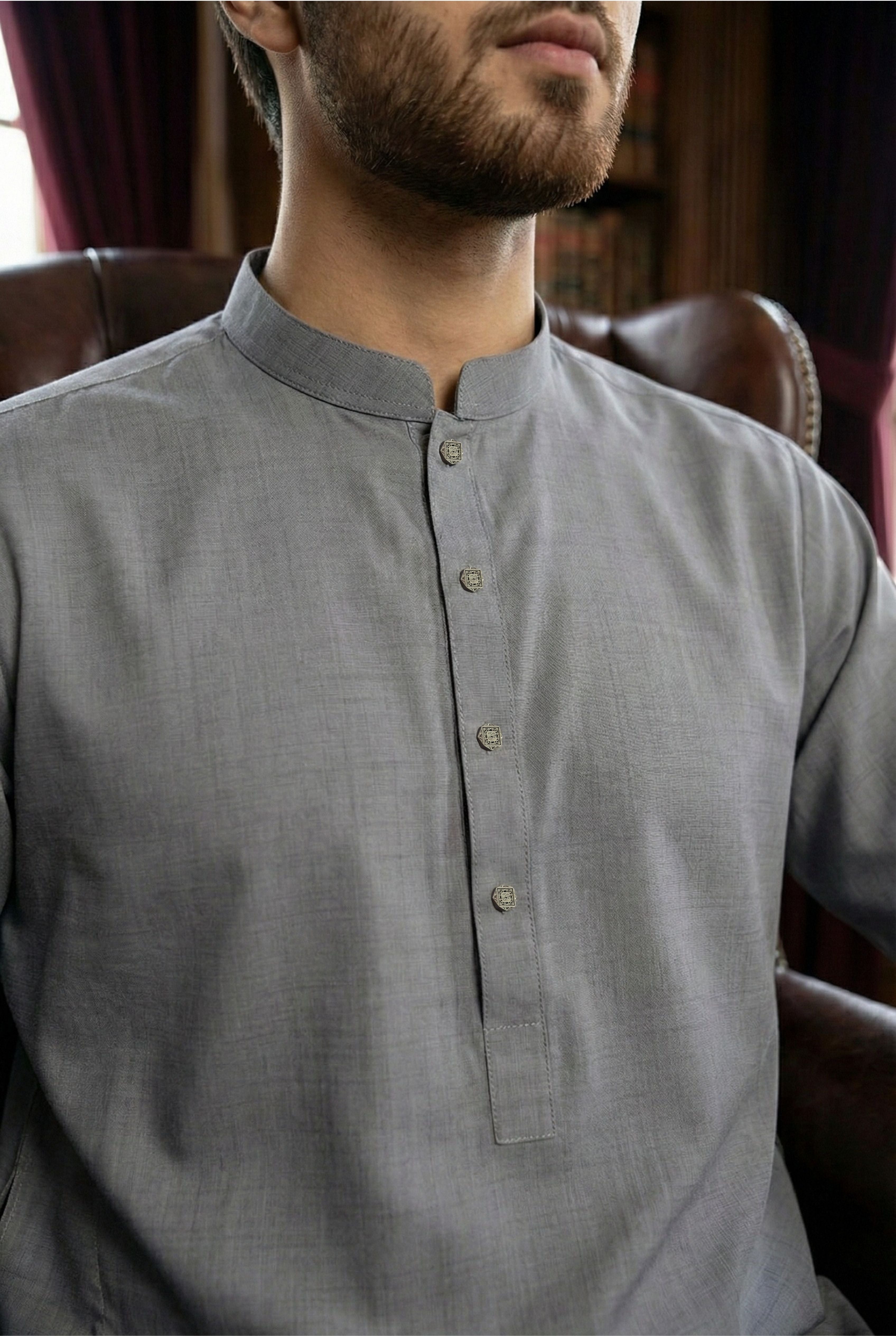 Steel Grey Kurta Pyjama NN12