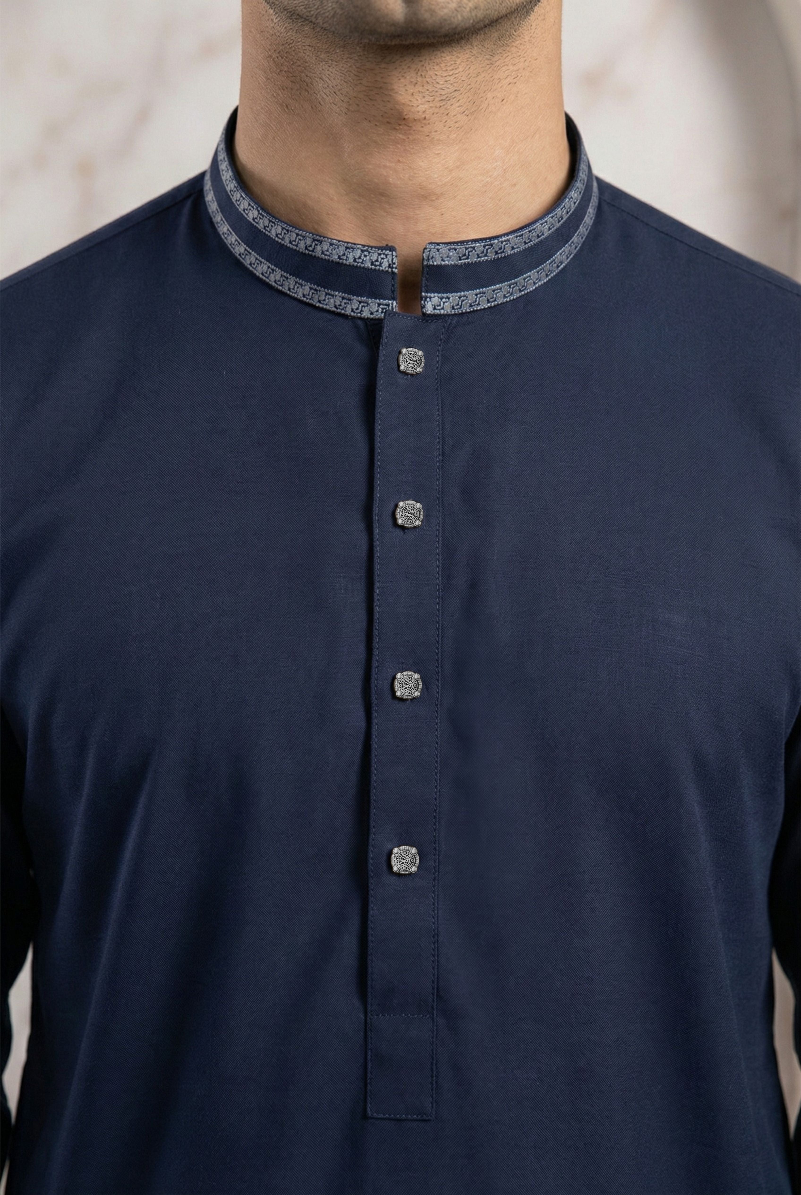 Navy Blue Kurta Pyjama IG11