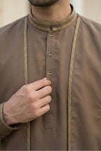 Light Brown Kurta Pyjama with Jacket LL01