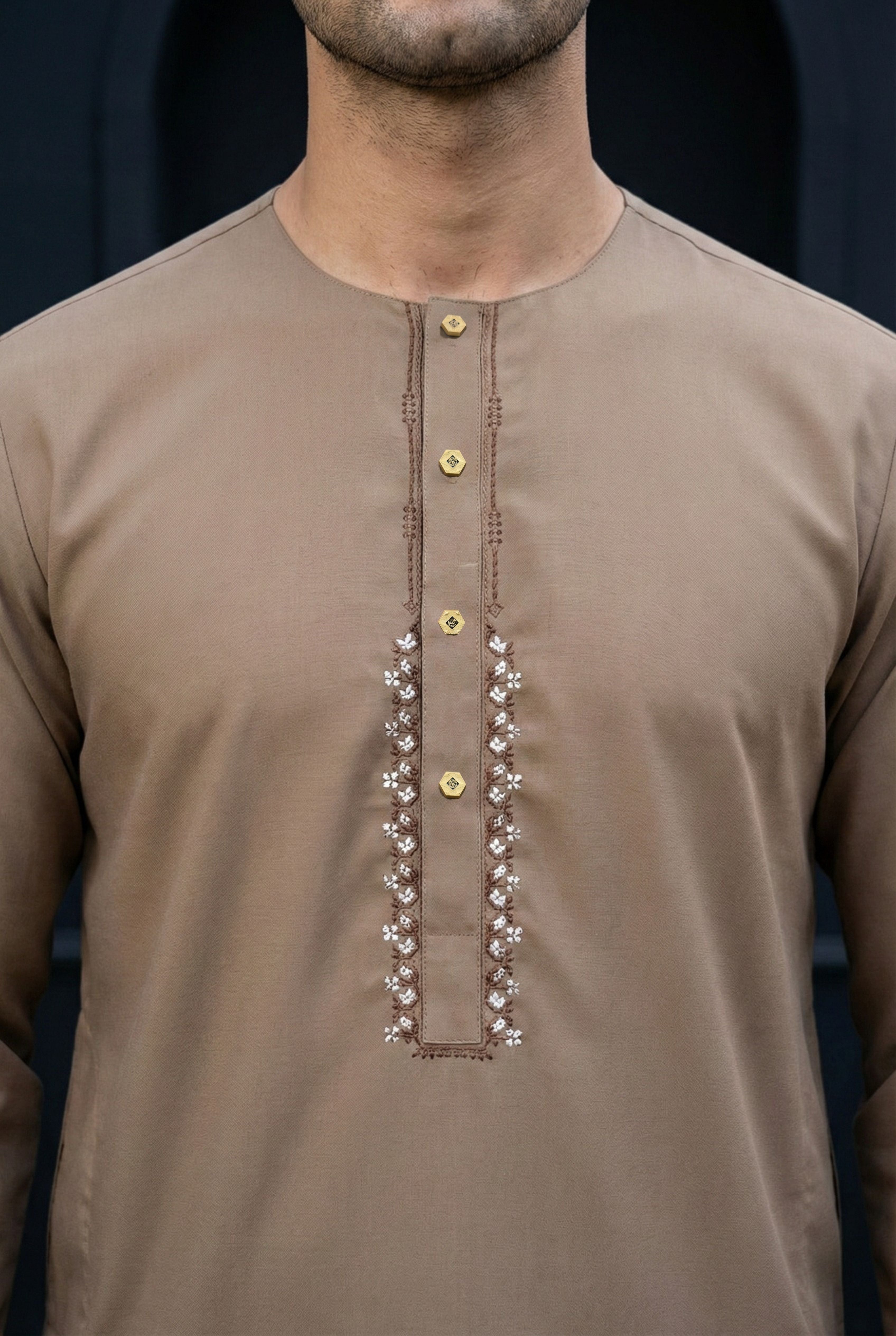 Light Brown Short Kurta Pyjama EC02