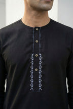 Onyx Black Short Kurta Pyjama EC03