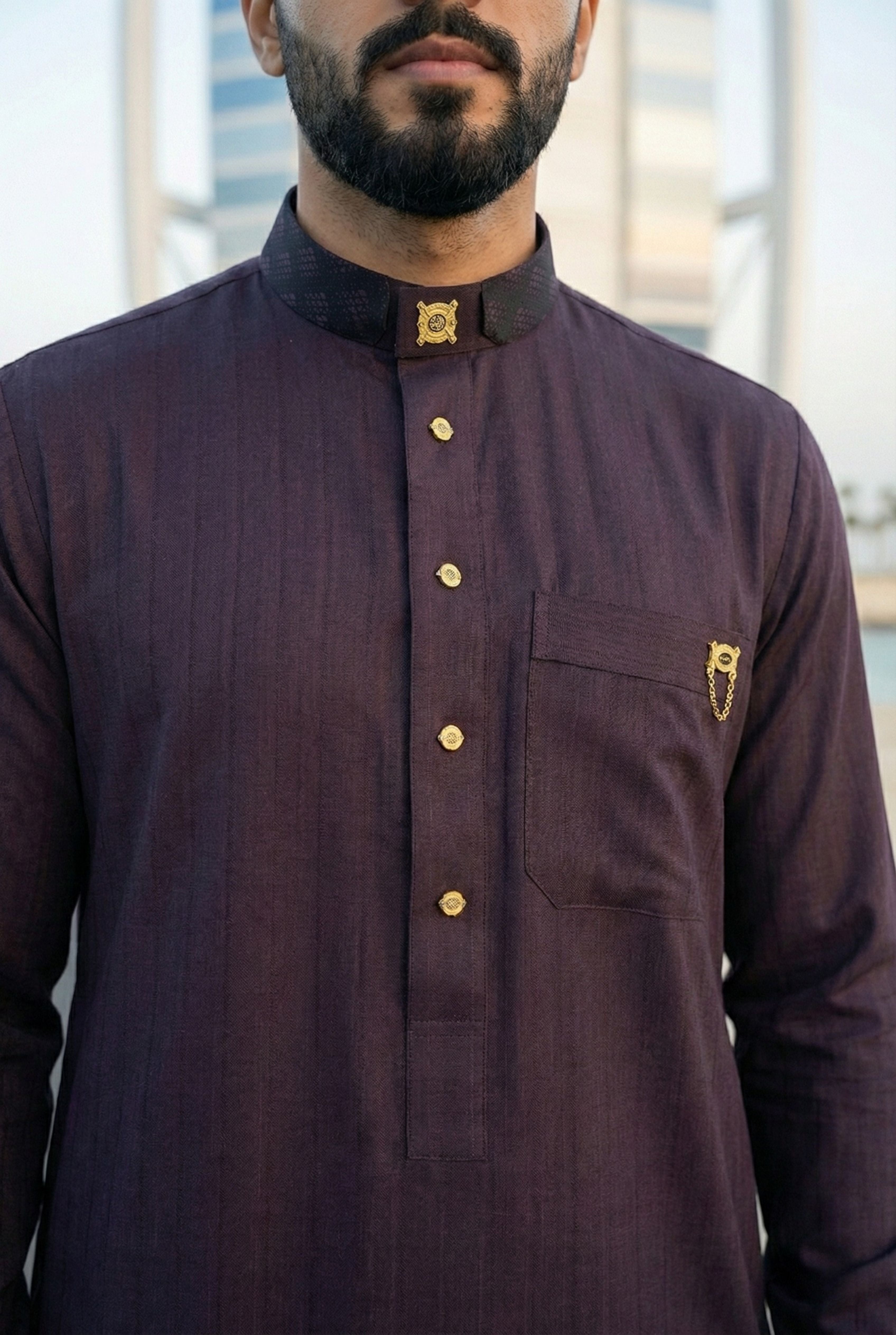 Platinum Dark Maroon Thobe SC05