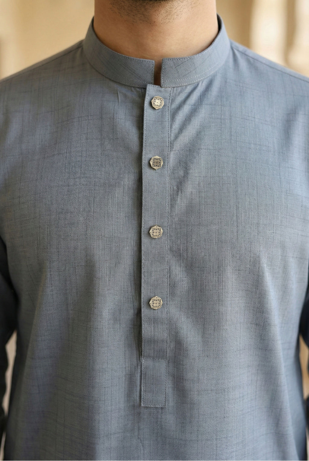 Slate Grey Textured Kurta Pyjama NN11