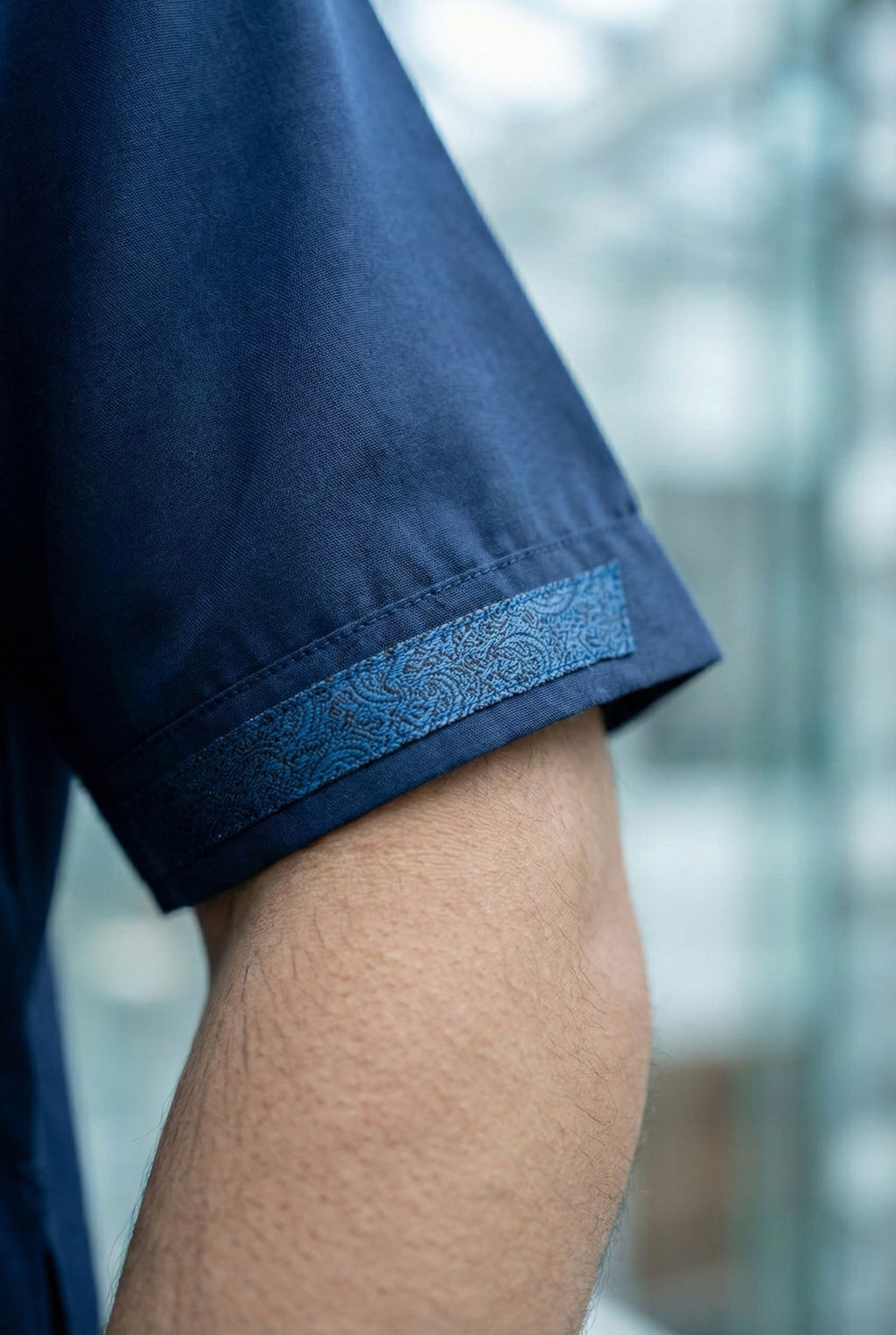 Half Sleeves Navy Blue Thobe NC02