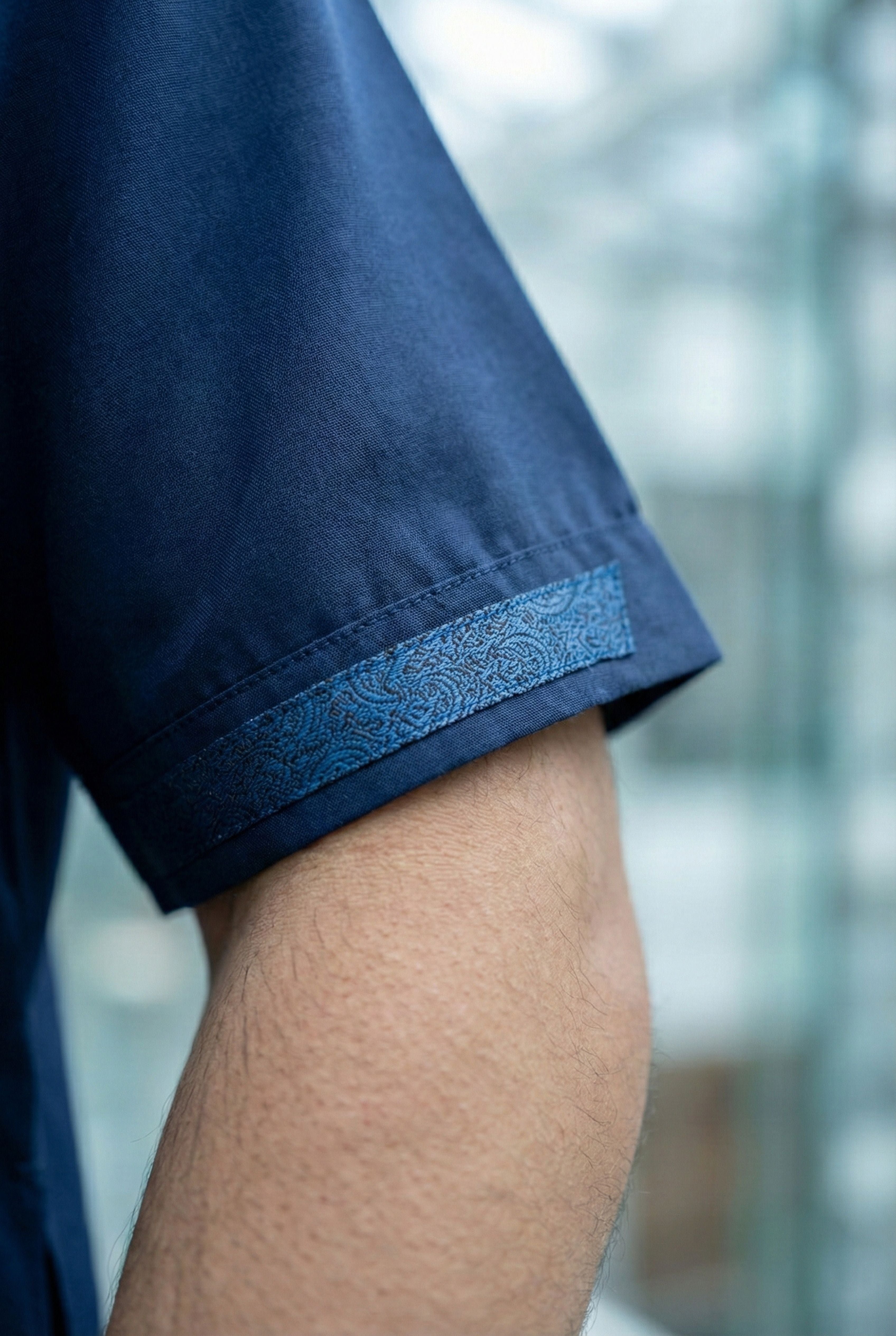 Half Sleeves Navy Blue Thobe NC02