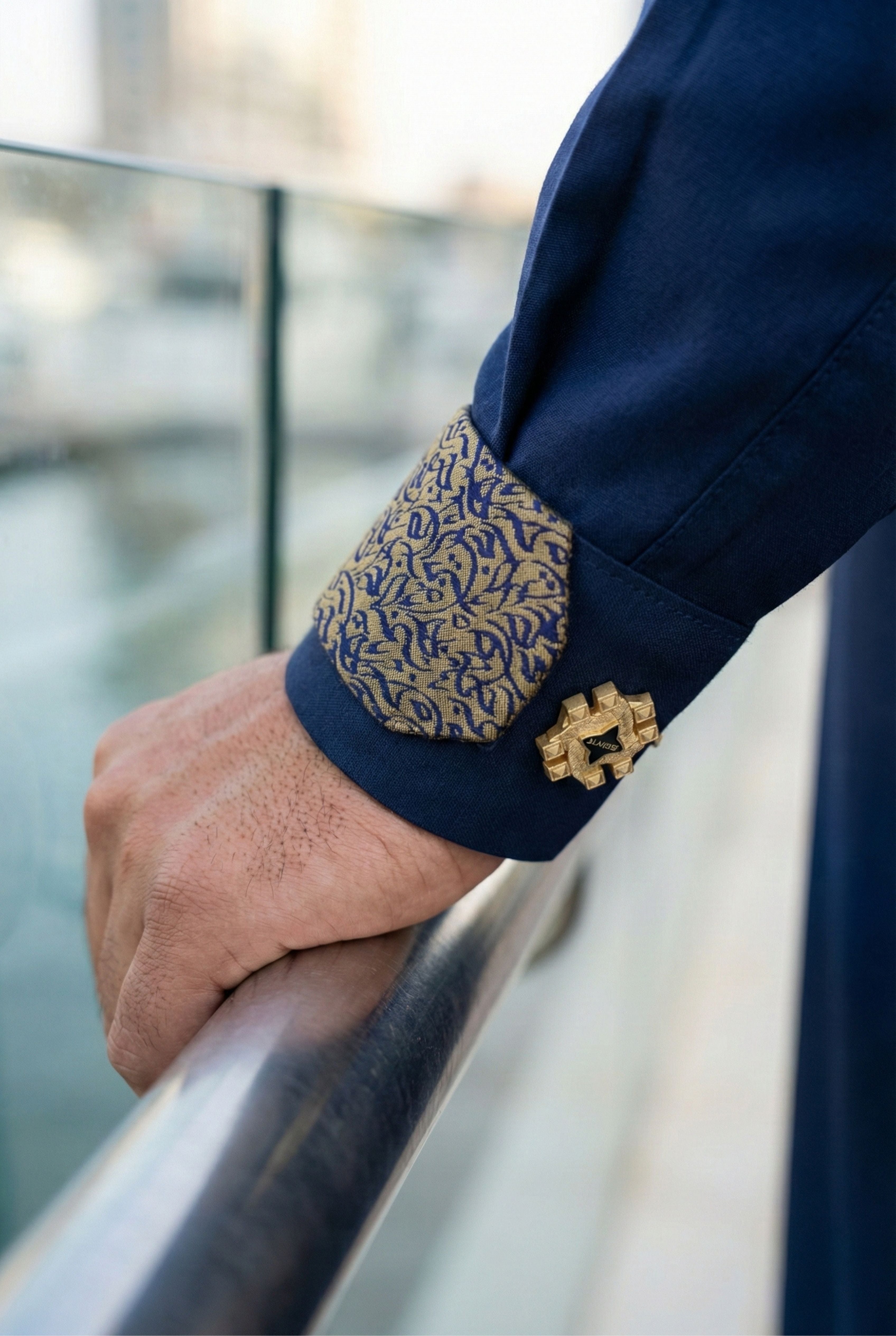 Platinum Navy Blue Thobe SC06