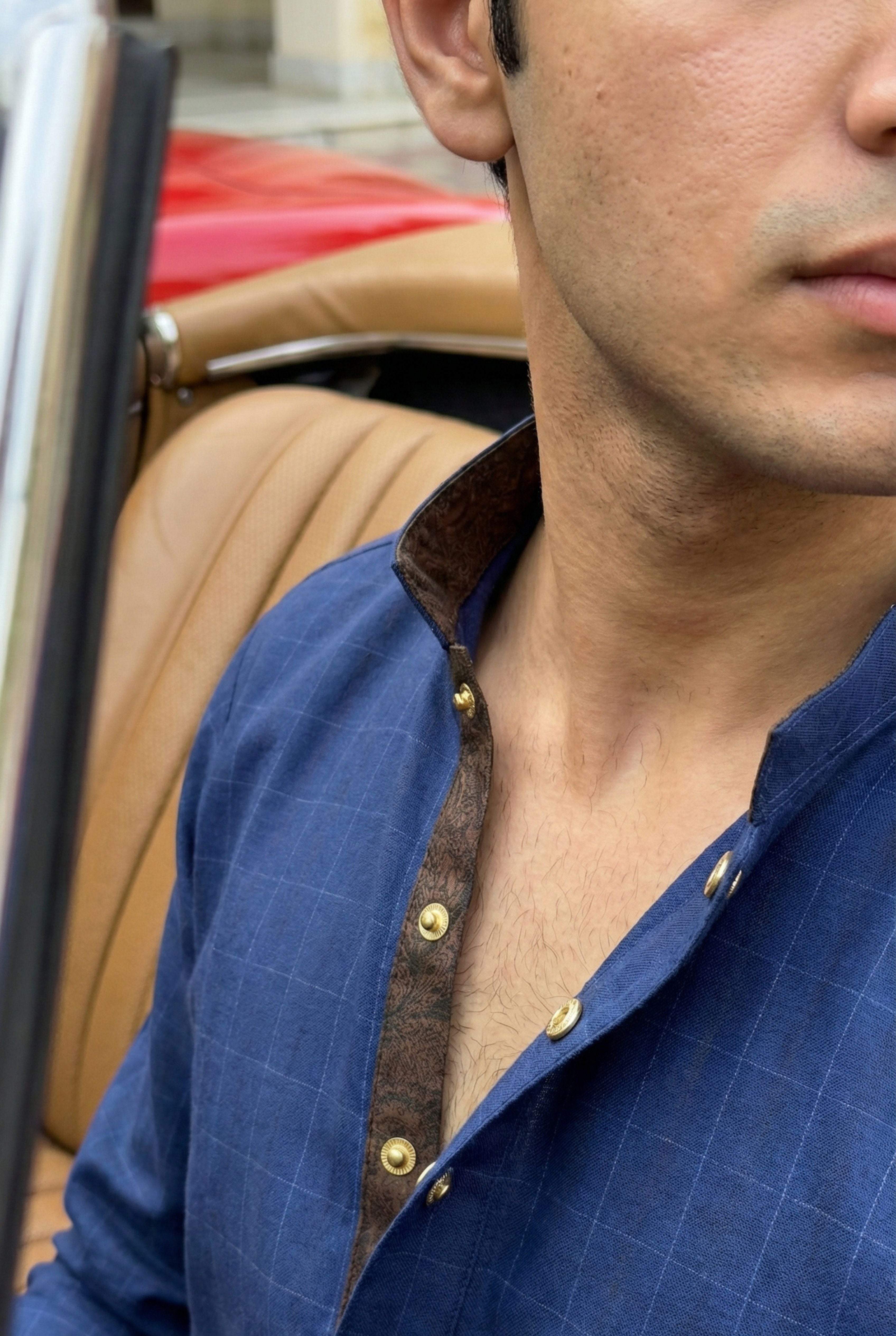 Navy Blue Kurta Pyjama IG03
