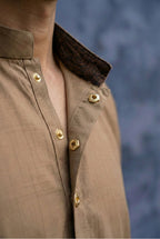 Beige Brown Textured Kurta Pyjama NN10