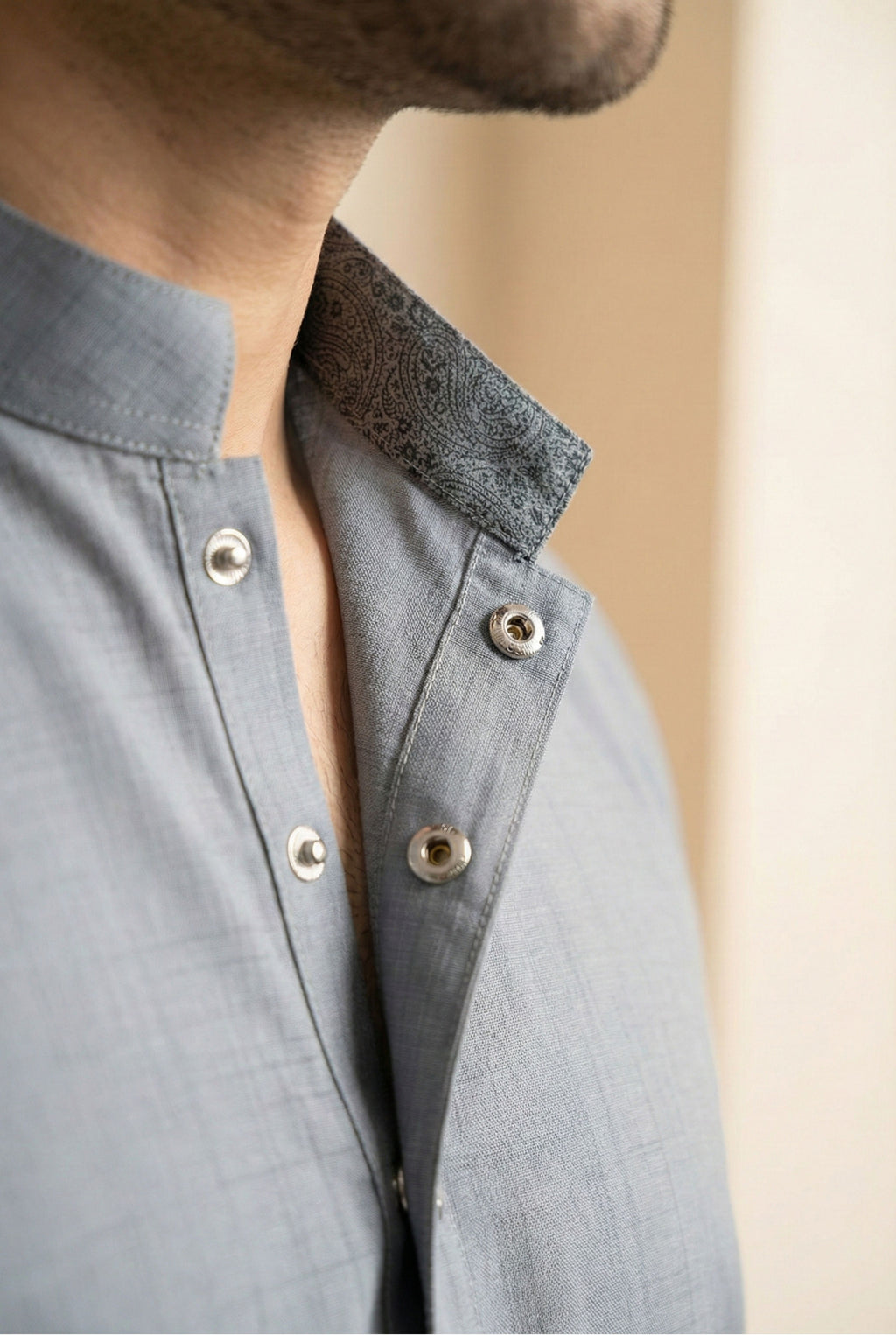 Slate Grey Textured Kurta Pyjama NN11